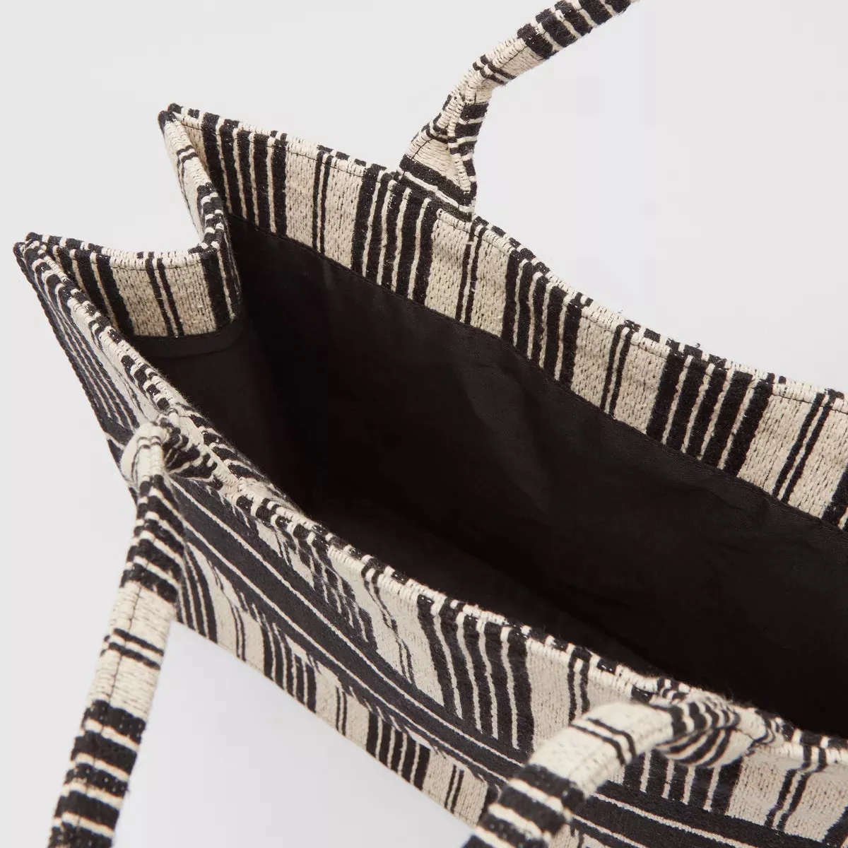 Max Dubai - Striped Tote Bag with Dual Handles