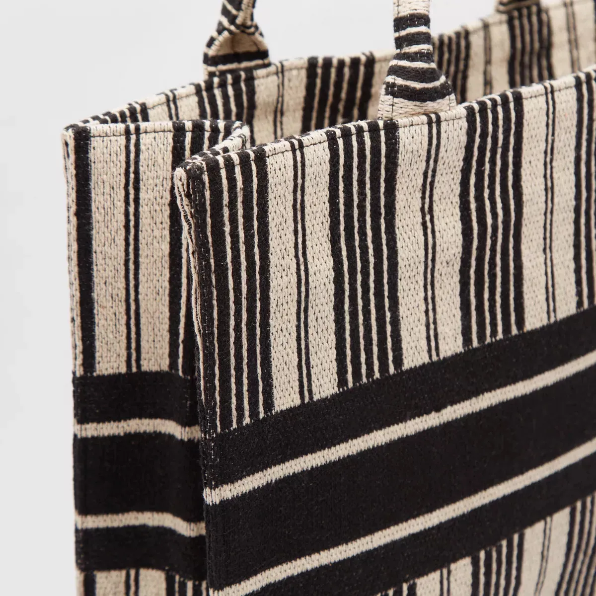 Max Dubai - Striped Tote Bag with Dual Handles