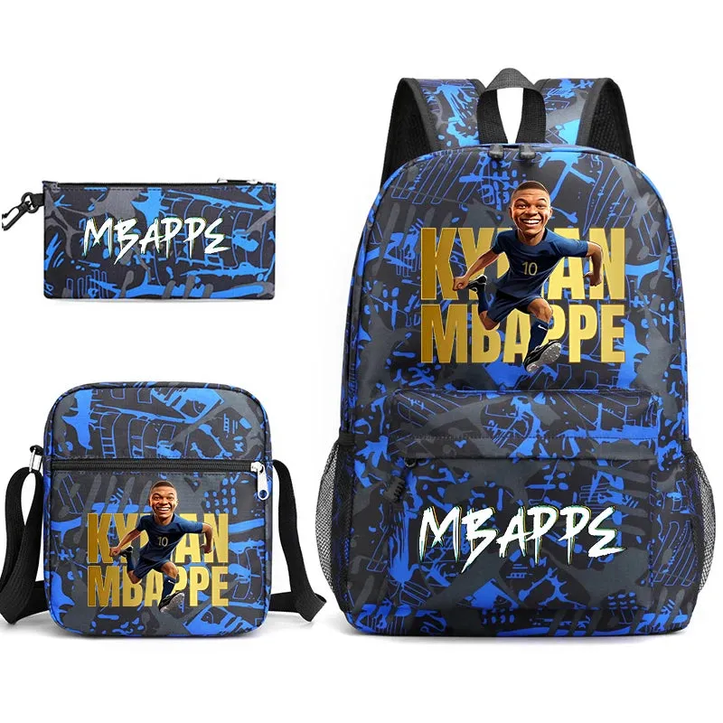 MBappe school bag 3-piece set student backpack bag