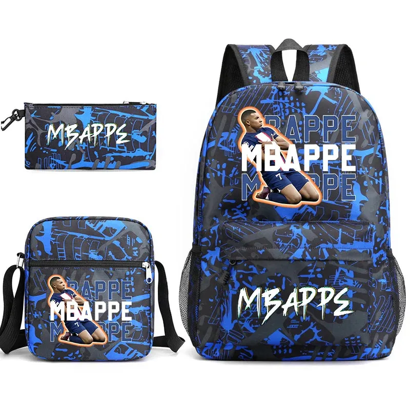 MBappe school bag 3-piece set student backpack bag