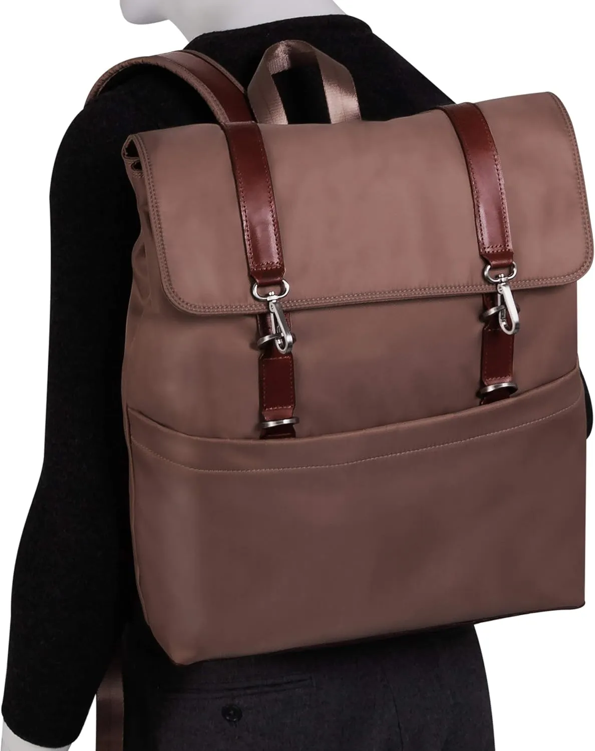 McKlein 17" Nylon Flap Over Laptop Backpack- ELEMENT- Khaki