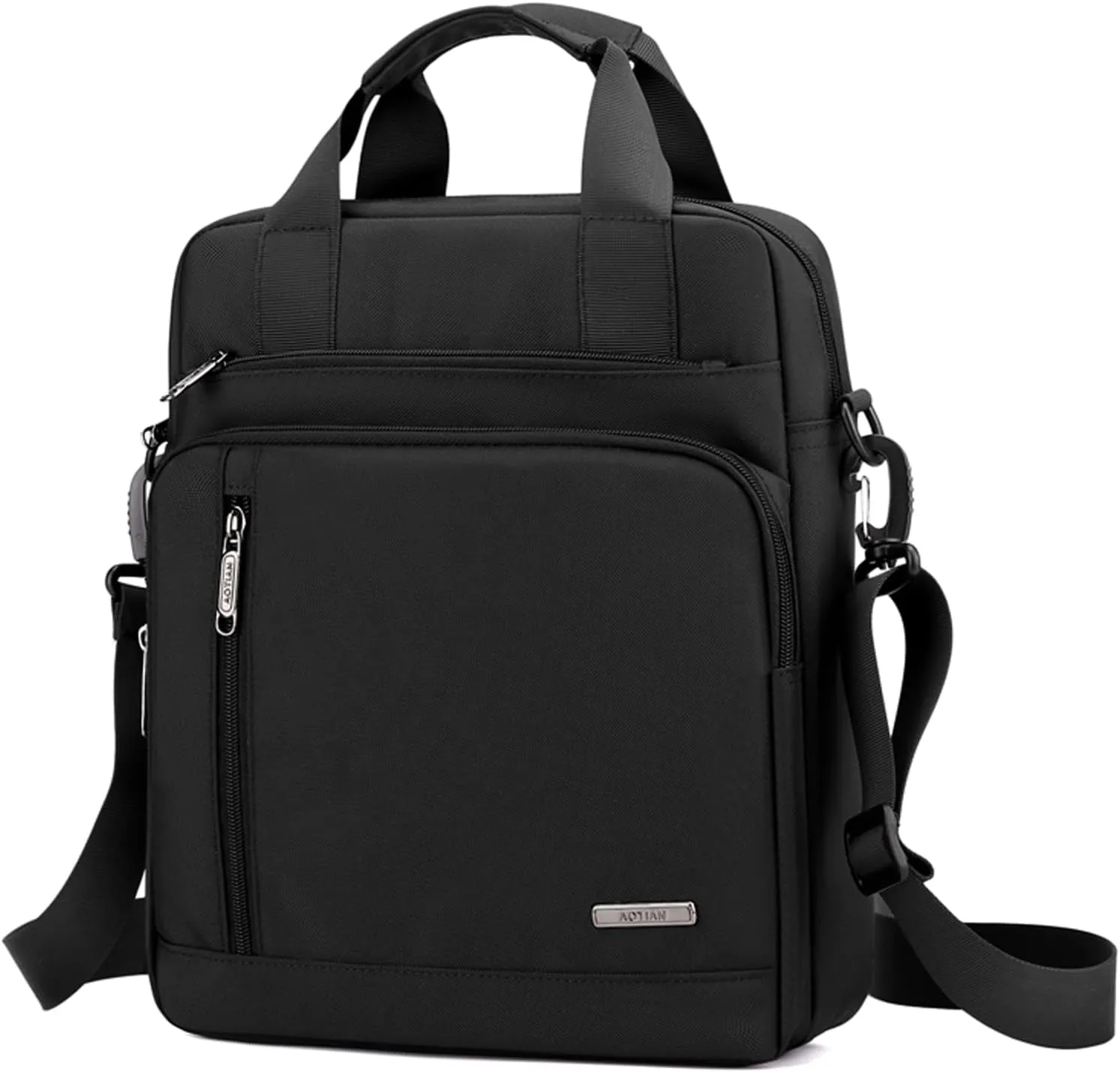 Men's 13-inch Laptop Messenger Bag Oxford Large Shoulder Bag Business Waterproof Casual Black Crossbody Bag for Work Travel Outdoor