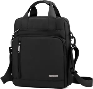 Men's 13-inch Laptop Messenger Bag Oxford Large Shoulder Bag Business Waterproof Casual Black Crossbody Bag for Work Travel Outdoor