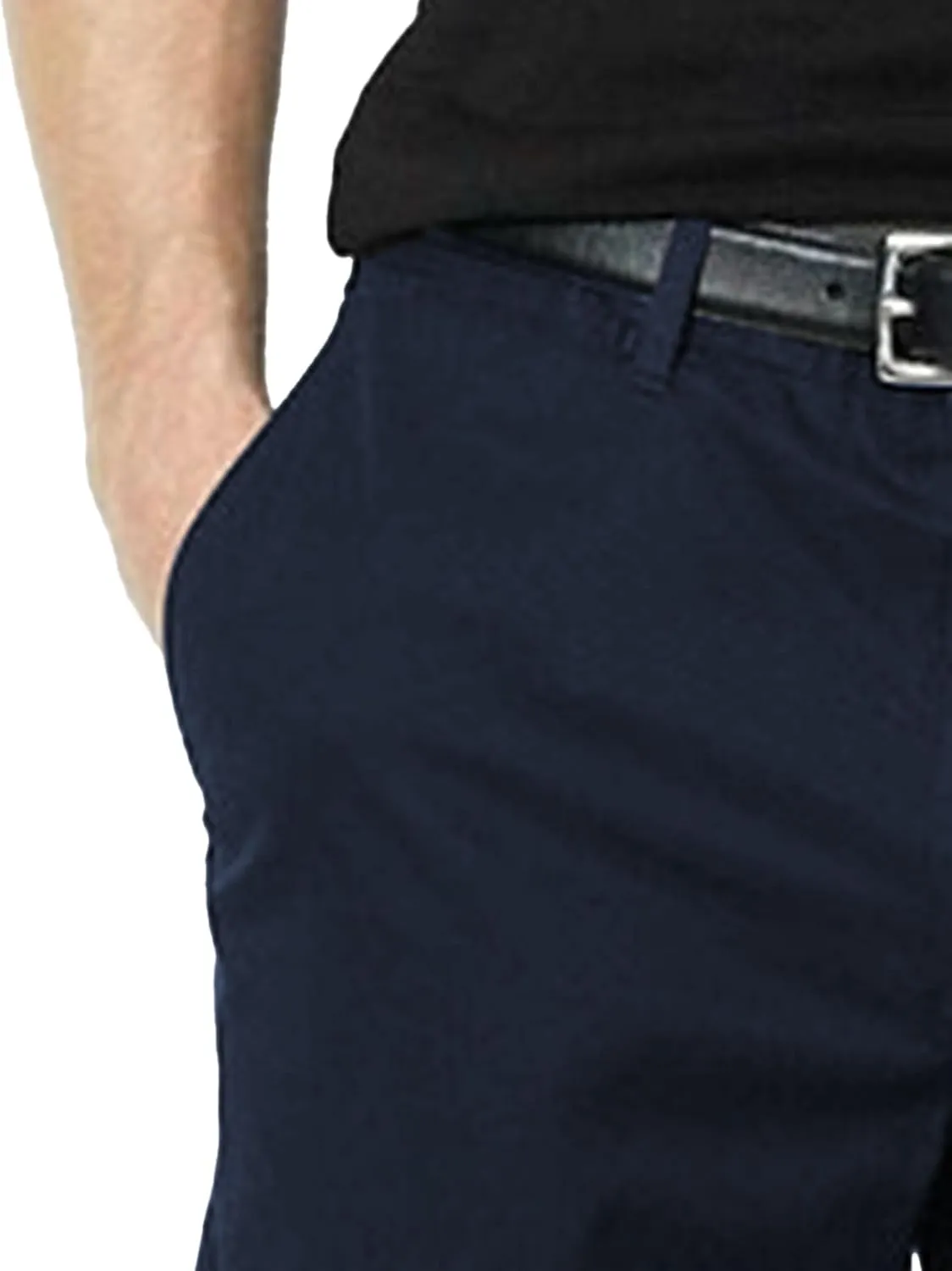 Men's Business 9" Casual Summer Short Cotton Solid Comfort Outdoor Shorts Classic Basic Hiking Beach Shorts