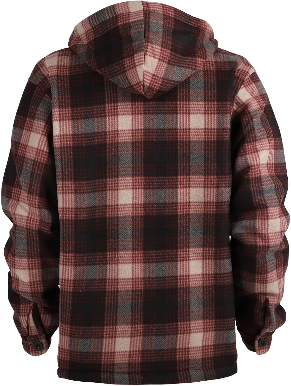 Mens Flannel Jackets Sherpa Lined Fleece Zip Up Winter Warm Workout Plaid Sweatshirt with Hood