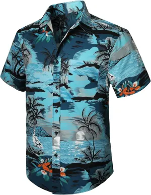 Men's Hawaiian Shirts Short Sleeve Casual Floral Button Down Tropical Shirt Summer Holiday Beach Aloha Hawaii Shirt