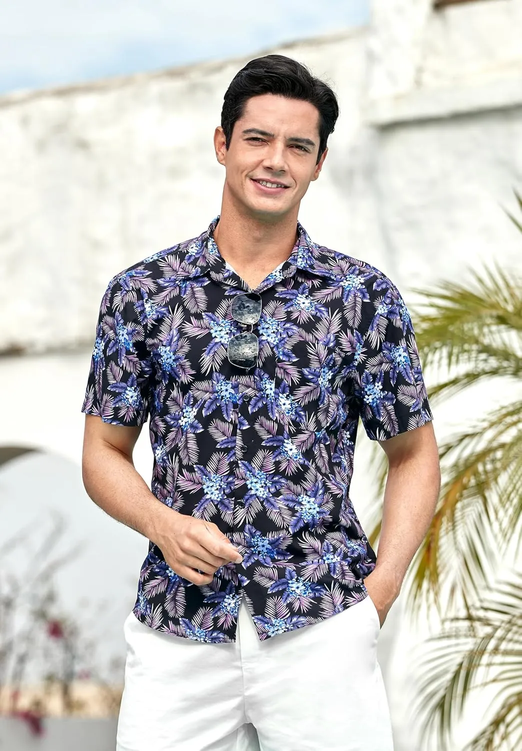 Men's Hawaiian Shirts Short Sleeve Casual Floral Button Down Tropical Shirt Summer Holiday Beach Aloha Hawaii Shirt