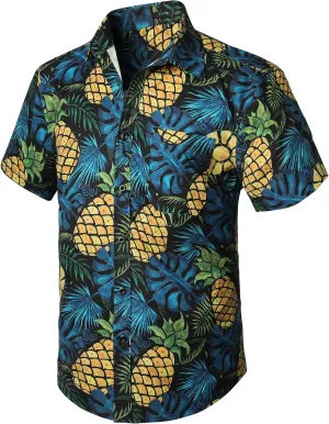 Men's Hawaiian Shirts Short Sleeve Casual Floral Button Down Tropical Shirt Summer Holiday Beach Aloha Hawaii Shirt