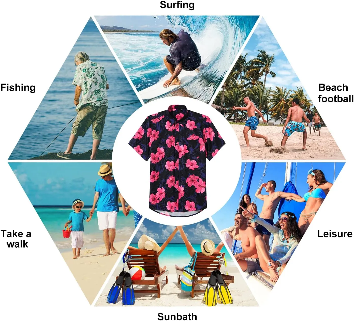 Men's Hawaiian Shirts Short Sleeve Casual Floral Button Down Tropical Shirt Summer Holiday Beach Aloha Hawaii Shirt