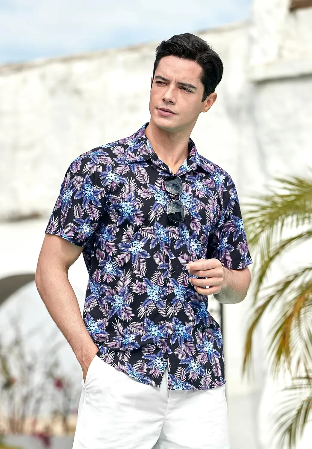 Men's Hawaiian Shirts Short Sleeve Casual Floral Button Down Tropical Shirt Summer Holiday Beach Aloha Hawaii Shirt