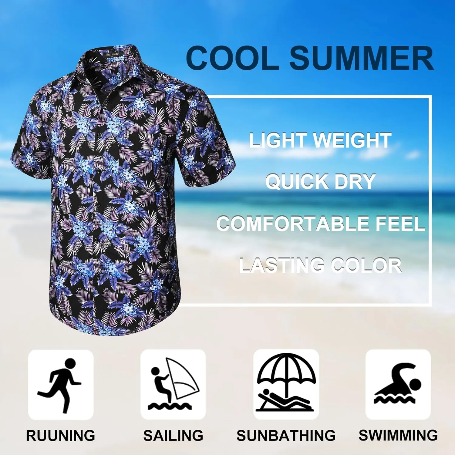 Men's Hawaiian Shirts Short Sleeve Casual Floral Button Down Tropical Shirt Summer Holiday Beach Aloha Hawaii Shirt