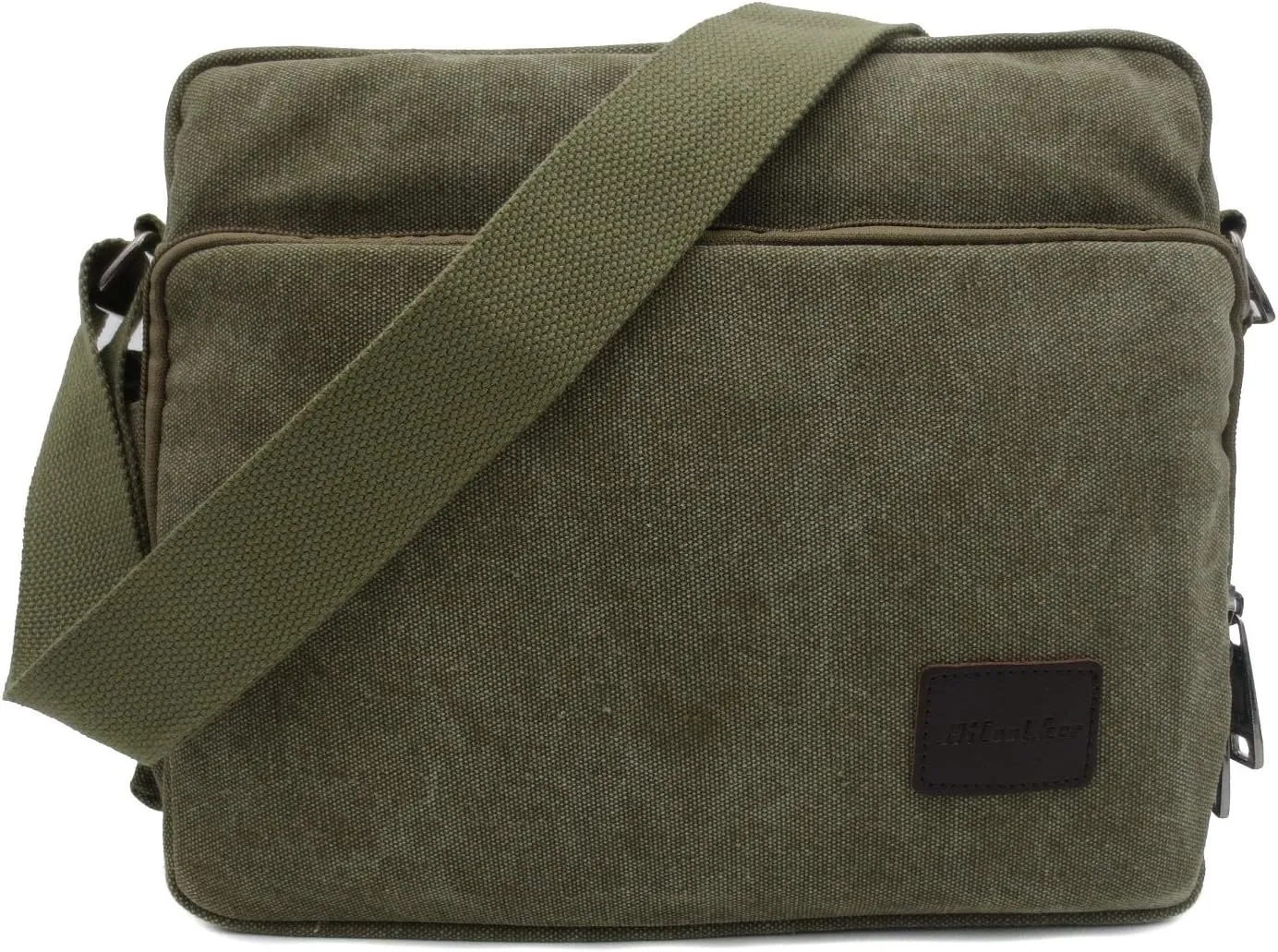 Mens Messenger Bag Canvas Shoulder Bag for Women Multi-pocket Travel Purses Satchel Work Handbag Crossbody Bag