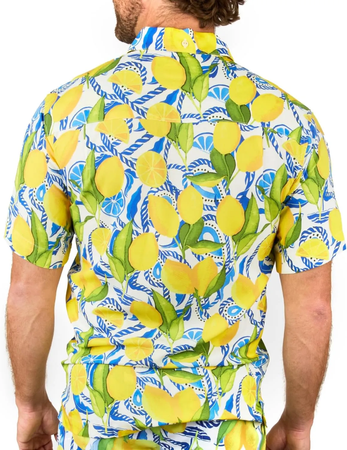 Men's Short Sleeve Button-Down Shirt, Printed Modern Hawaiian Shirt, Soft Rayon, Regular and Relaxed Fit
