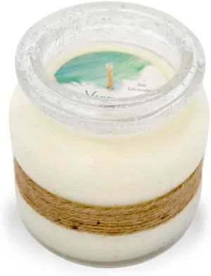 Mermaid Island Clearwater Glass Sea Lavender Scented Hand Poured Candle, Natural Soy Candle, Fragrant Coastal Candle, 13oz, 80  Hours Burn Time
