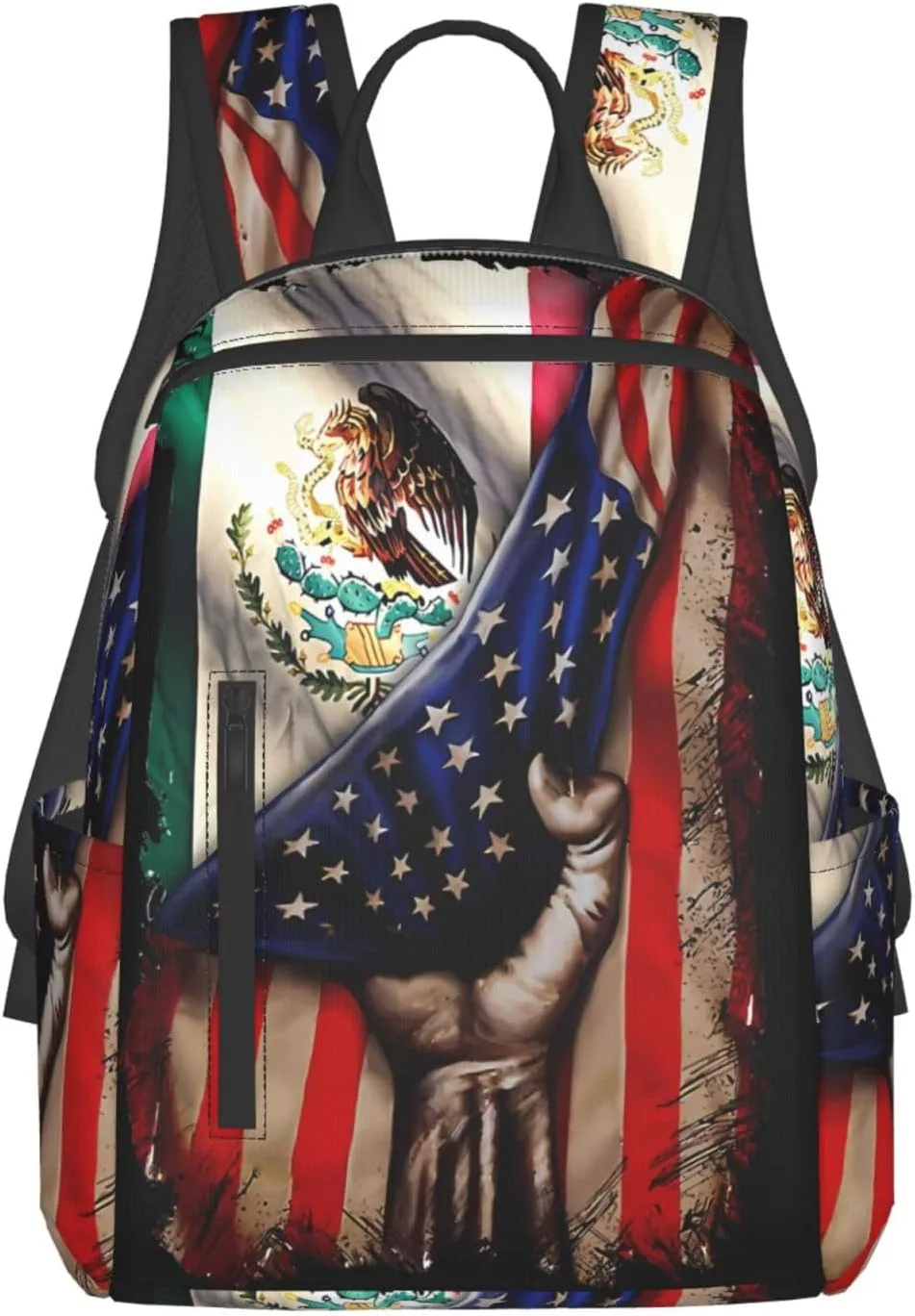Mexican Roots American Mexican Flag Mexico is Calling Travel Backpacks Casual Laptop Backpack Sport Rucksack Large Capacity Daypack Multi-Pockets Adjustable Strap Bag for Working Hiking
