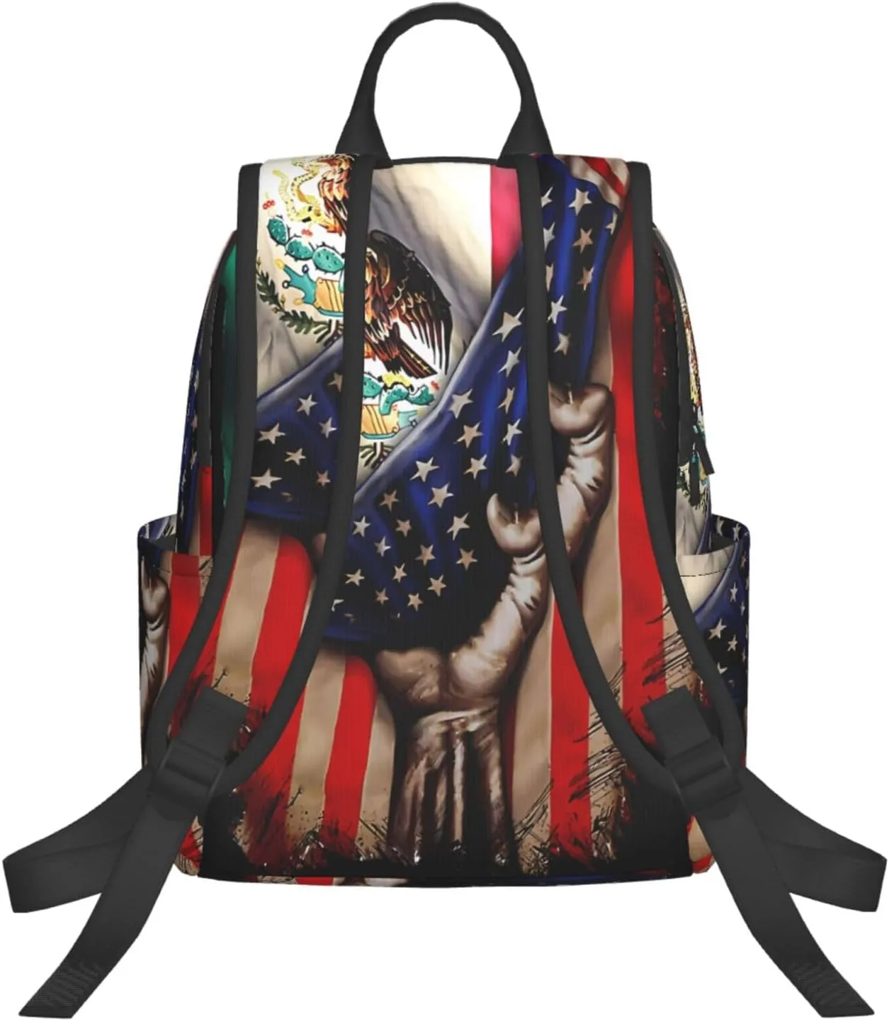 Mexican Roots American Mexican Flag Mexico is Calling Travel Backpacks Casual Laptop Backpack Sport Rucksack Large Capacity Daypack Multi-Pockets Adjustable Strap Bag for Working Hiking