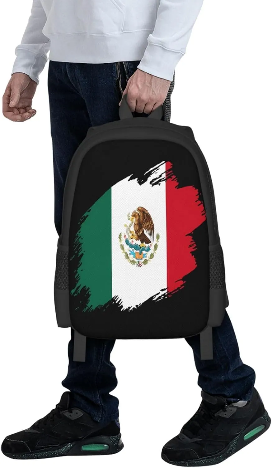 Mexico Mexican Eagle Flag Casual Backpacks Large Capacity Backpack Laptop Rucksack Sport Daypack Commuter Bags with Adjustable Strap for Traveling Camping