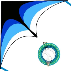 Mint's Colorful Life 60'' Delta Kite With 7.1in Reel Winder, Easy Flying & String Spool for Kids & Adults, Best Beach Set for Beginners