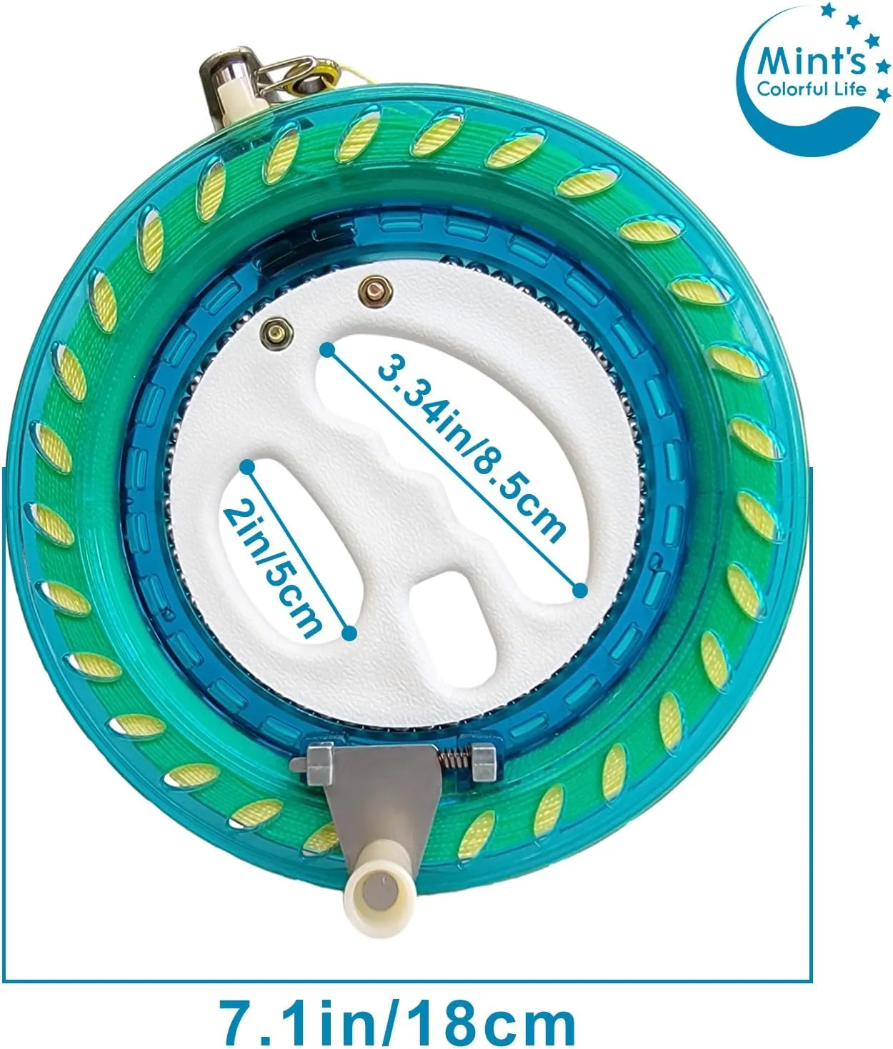 Mint's Colorful Life 60'' Delta Kite With 7.1in Reel Winder, Easy Flying & String Spool for Kids & Adults, Best Beach Set for Beginners