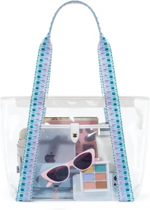 Missnine Clear Tote Bag for Women Clear Bag for Stadium Events with Zipper for Sports Events, Concerts, Work, Beach