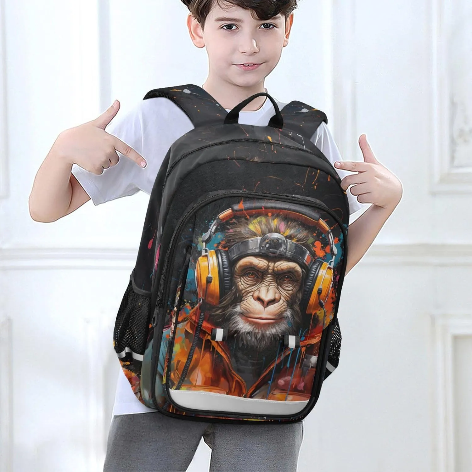 MNSRUU Backpack for School Animal Monkey Ape Laptop Backpack Womens Travel Backpack Mens Casual Daypack Backpack Fits 15.6 Inch Laptop Waterproof