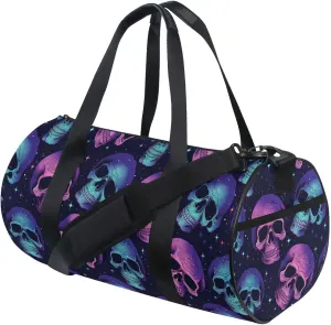 MNSRUU Sports Duffel Bags, Gothic Skull Athletic Gym Bag Overnight Workout Travel Tote Luggage for Men Women Yoga