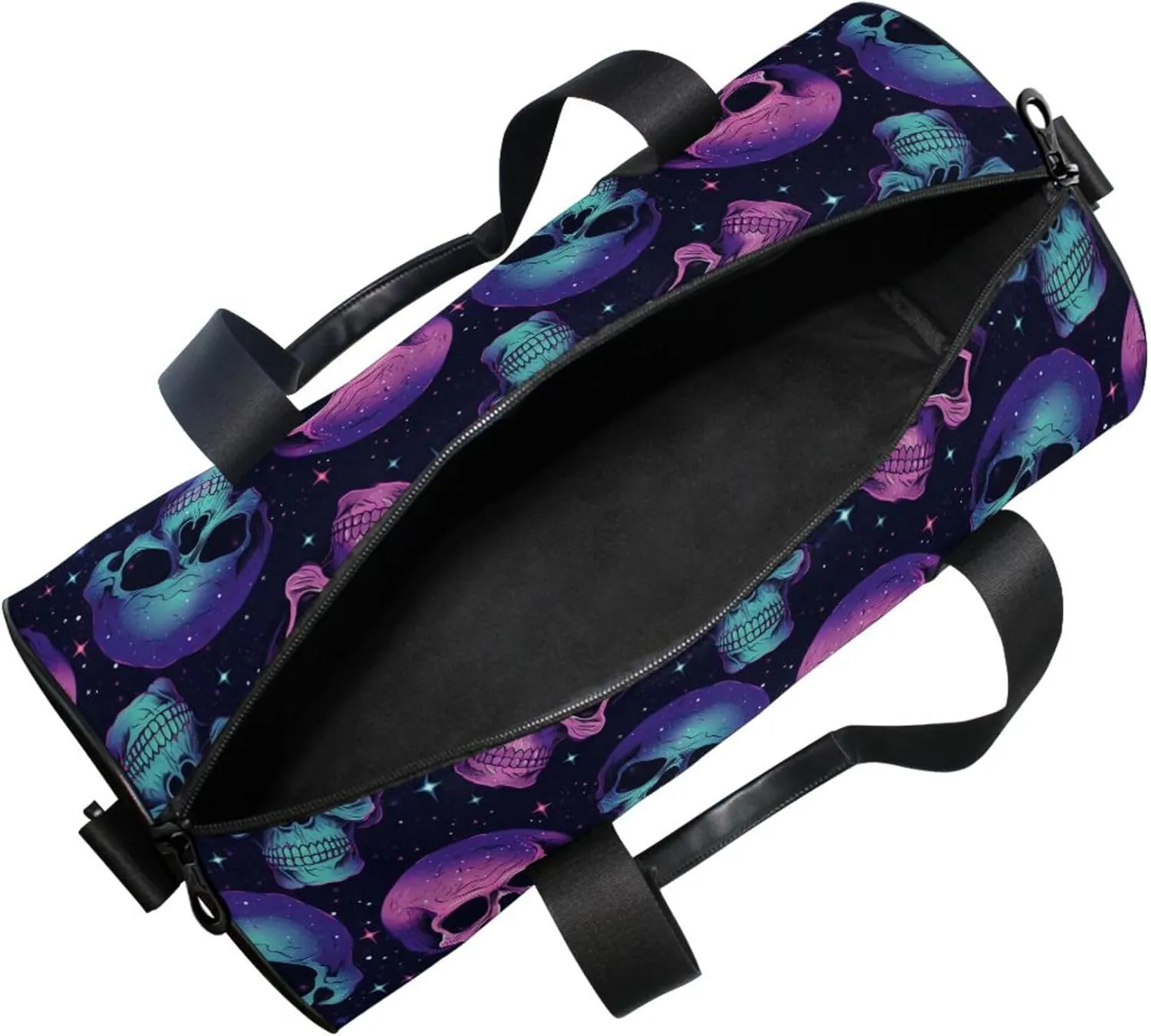 MNSRUU Sports Duffel Bags, Gothic Skull Athletic Gym Bag Overnight Workout Travel Tote Luggage for Men Women Yoga