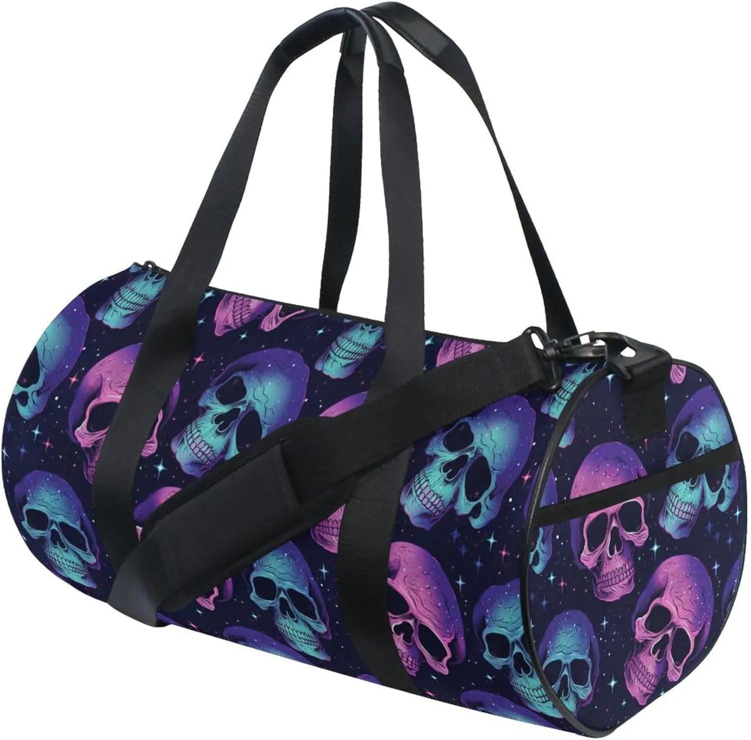 MNSRUU Sports Duffel Bags, Gothic Skull Athletic Gym Bag Overnight Workout Travel Tote Luggage for Men Women Yoga