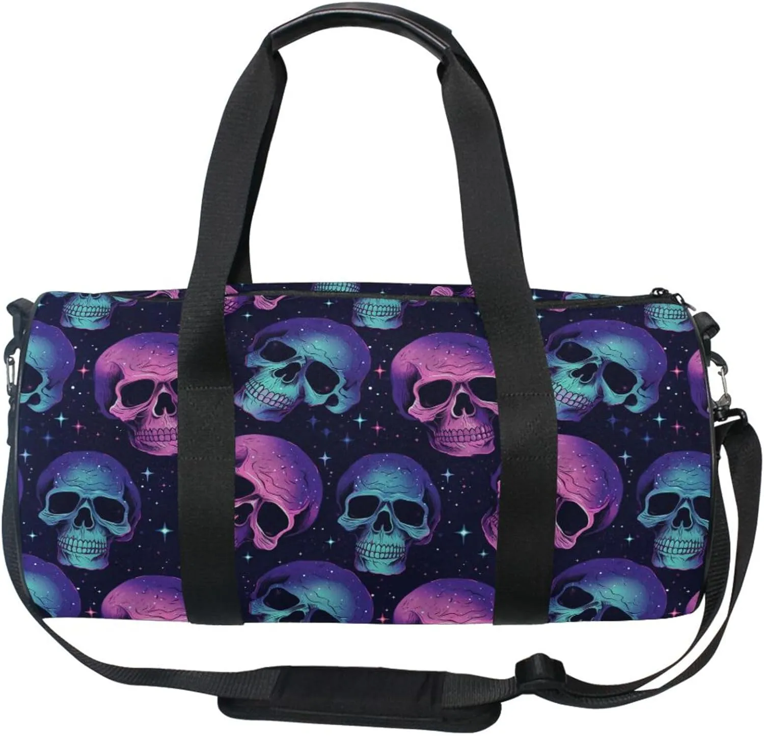 MNSRUU Sports Duffel Bags, Gothic Skull Athletic Gym Bag Overnight Workout Travel Tote Luggage for Men Women Yoga
