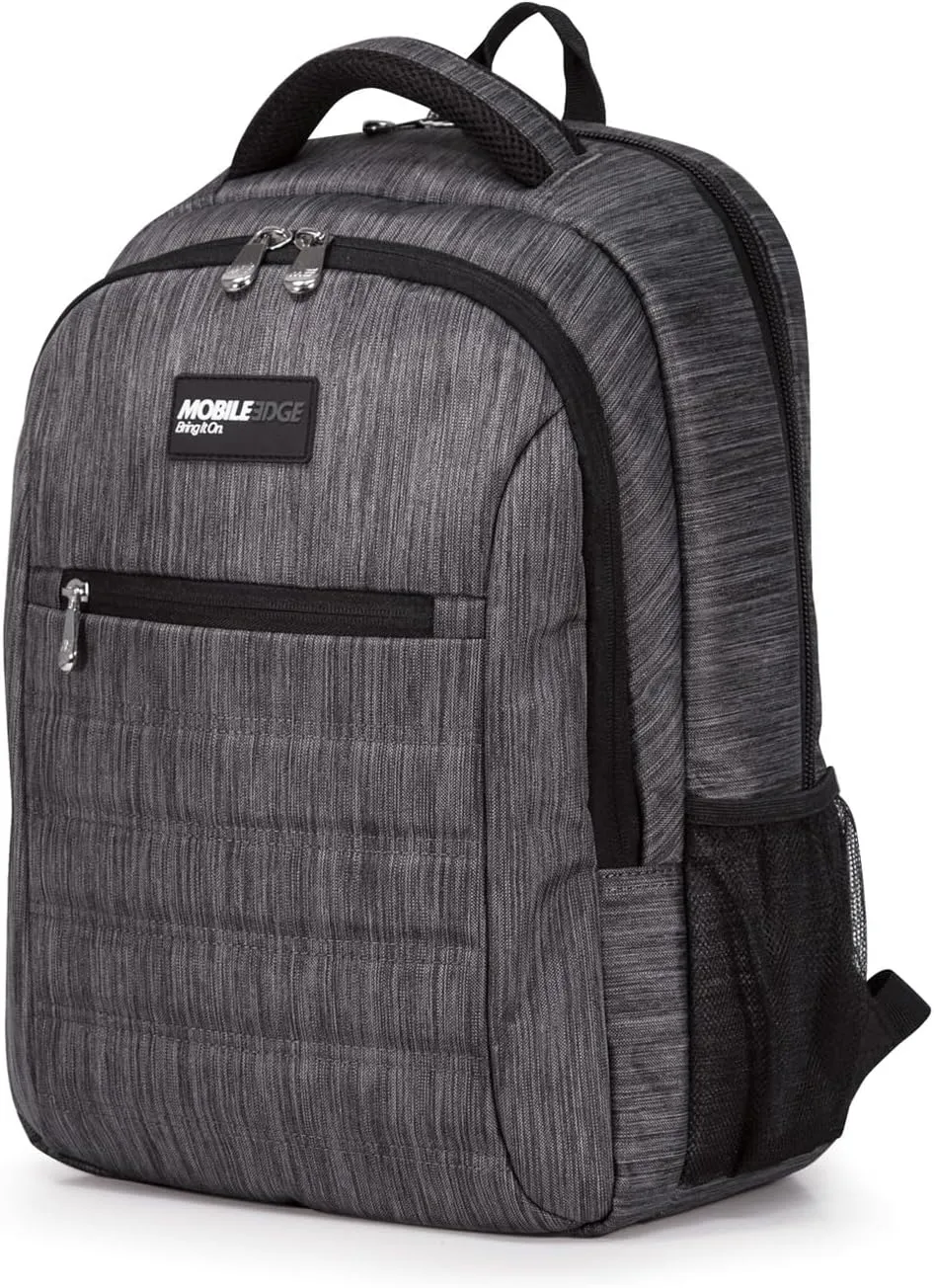 Mobile Edge SmartPack Laptop Backpack for Men and Women, Compatible with Mac 16-17 Inch Laptops, Travel Computer Bag, Super Lightweight, Water-Resistant Exterior, Carbon