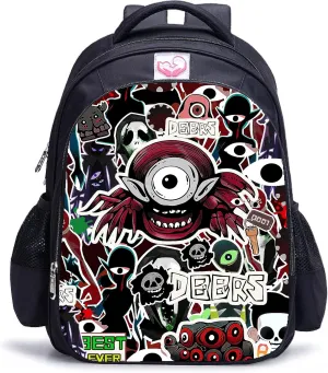 Monsters Music Horror Game Kids Backpacks Cartoon Anime School Bag Cute Large Capacity Travel Bag Student Bookbag