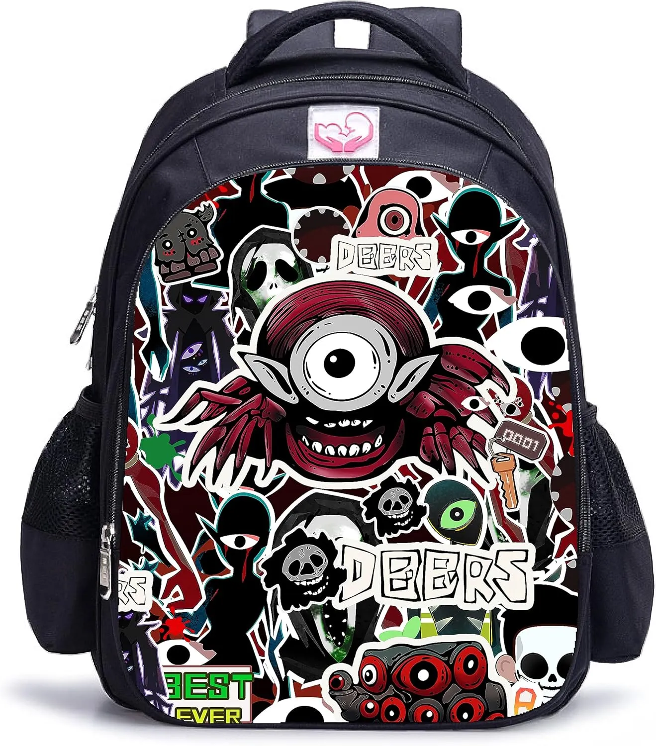 Monsters Music Horror Game Kids Backpacks Cartoon Anime School Bag Cute Large Capacity Travel Bag Student Bookbag