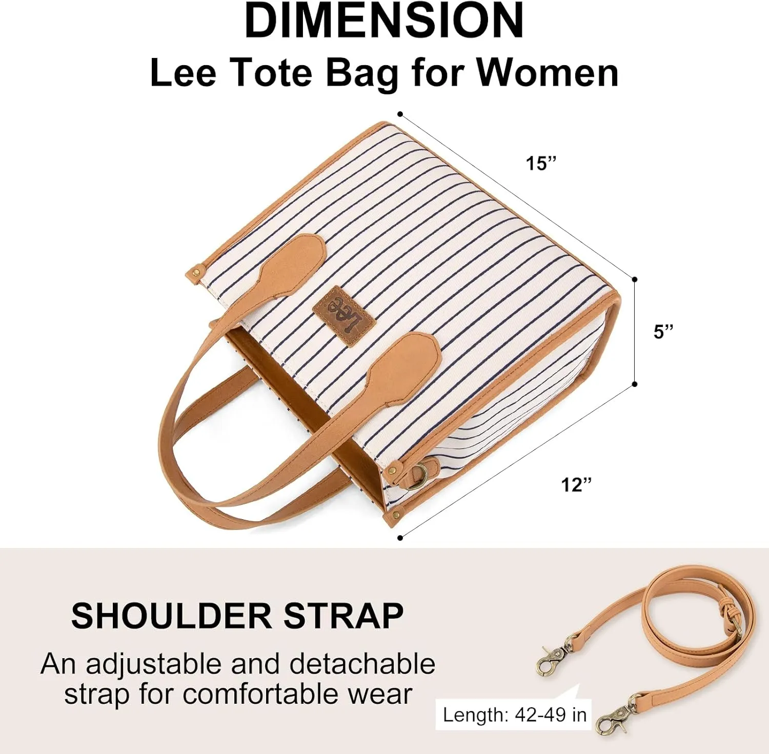 Montana West x Lee Tote Bag for Women Striped Top Handle Handbag with Adjustable Strap