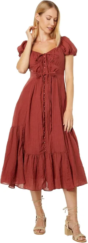 MOON RIVER Maxi Dress with Close Button Details