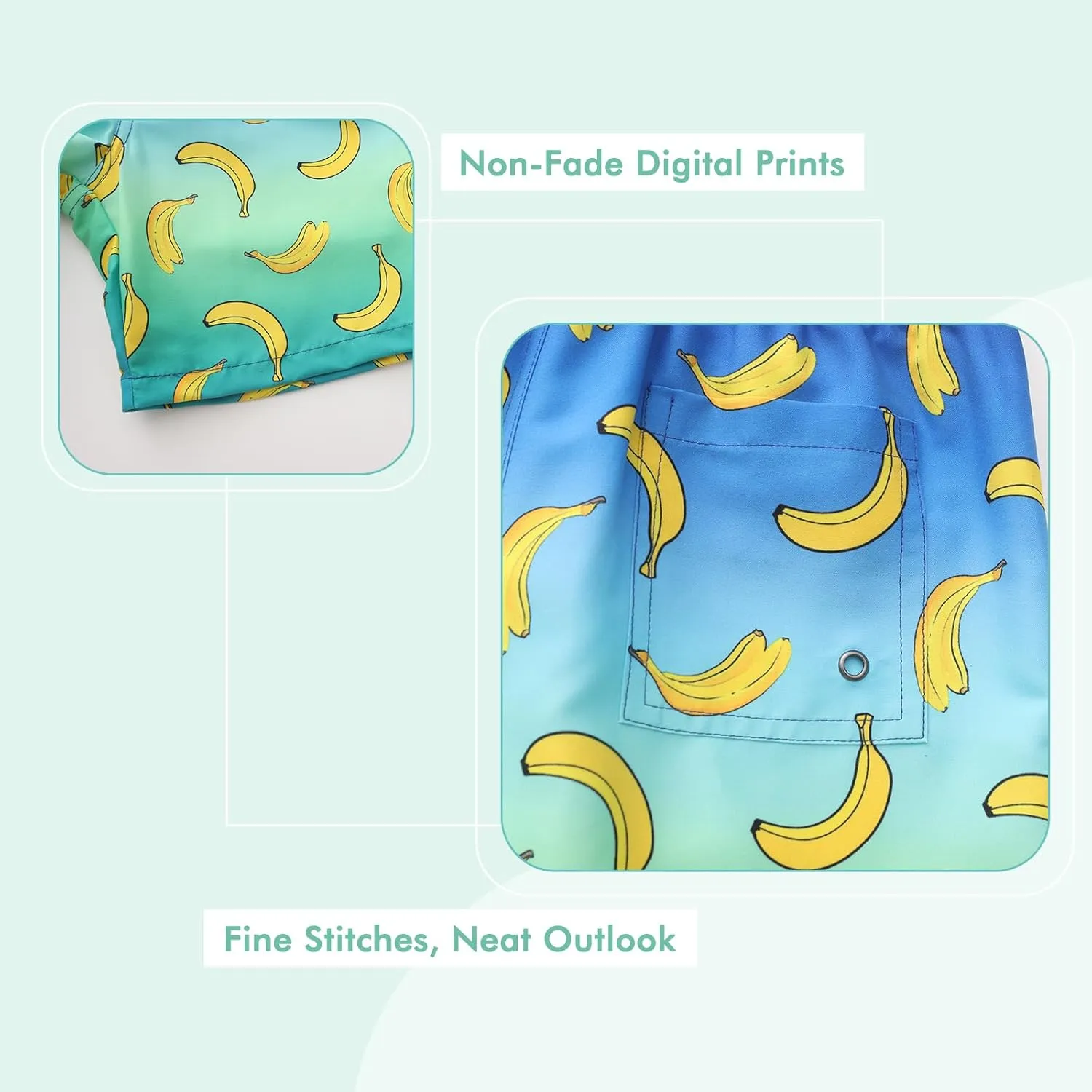 Moon Tree Boys Swim Trunks with Brief Liner for Boys Swim Shorts Quick Dry Boards Shorts Beach Swimwear