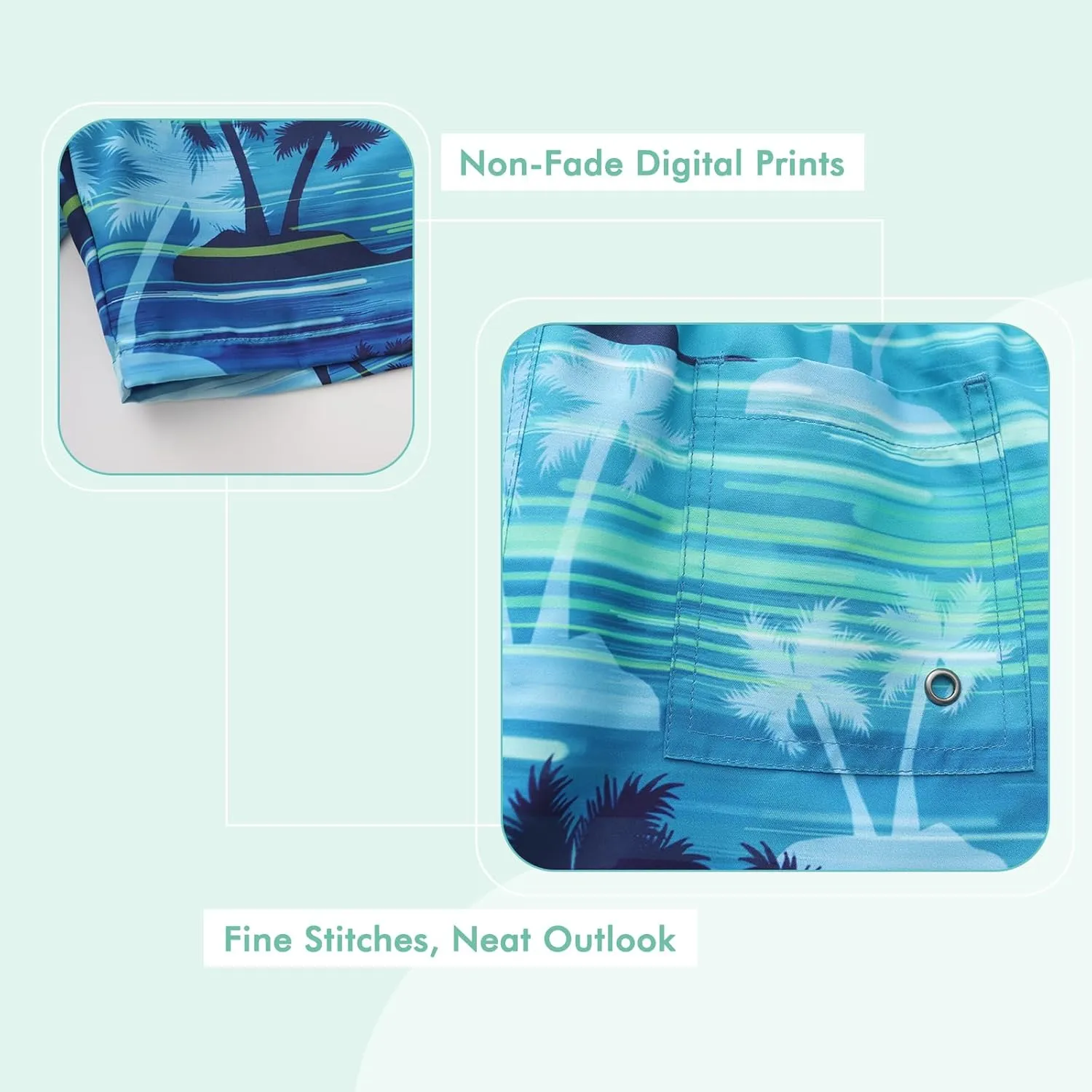Moon Tree Boys Swim Trunks with Brief Liner for Boys Swim Shorts Quick Dry Boards Shorts Beach Swimwear