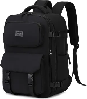 MOONBABY Travel Backpack for Women Men Carry On Flight Approved 3pcs Set Personal Item Travel Bag With Luggage Strap