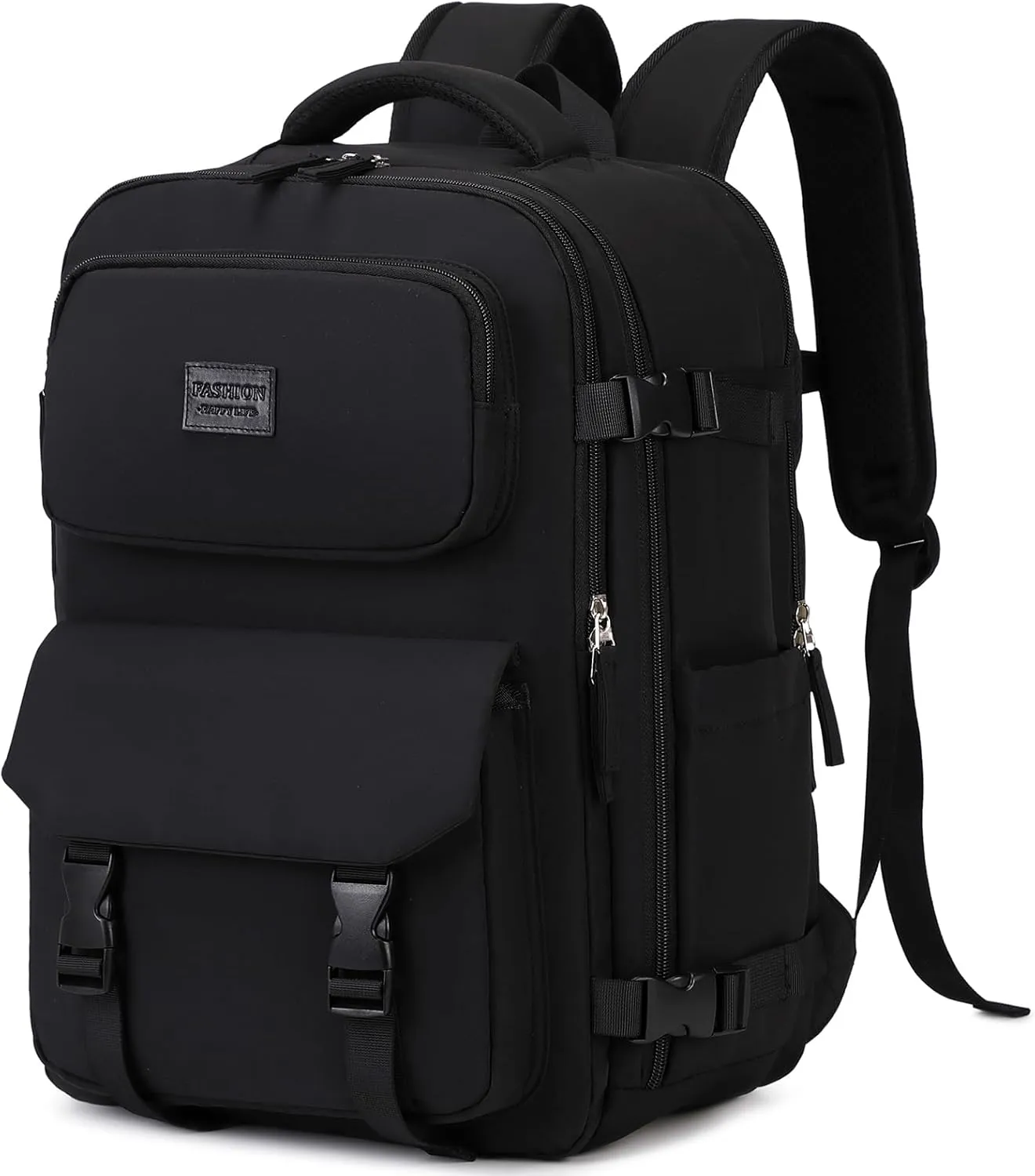 MOONBABY Travel Backpack for Women Men Carry On Flight Approved 3pcs Set Personal Item Travel Bag With Luggage Strap
