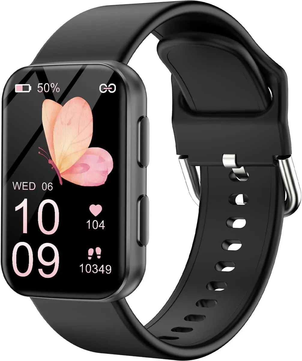 MorePro Health Fitness Tracker with Blood oxy-gen Monitor and 24/7 Heart Rate and Blood Pressure, Sleep Monitor, 120  Sport Modes Waterproof Fitness Watch for Women Men Android iOS, Black