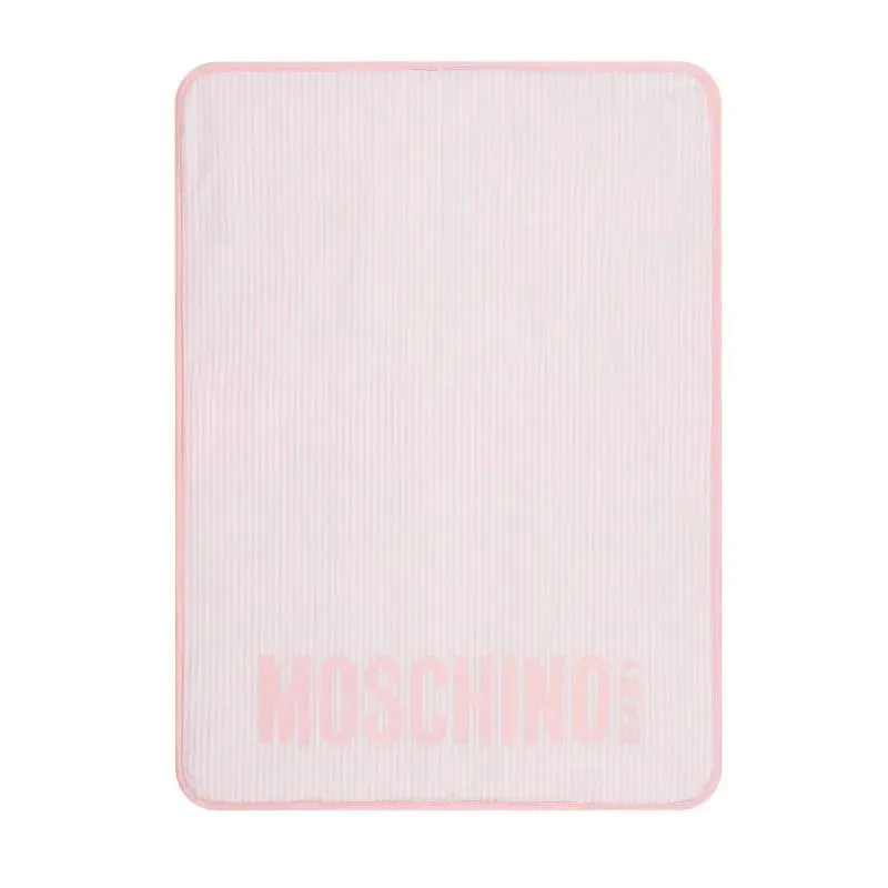 Moschino Baby - Striped Diaper Bag With Bear Patch Changing Mat Light Pink
