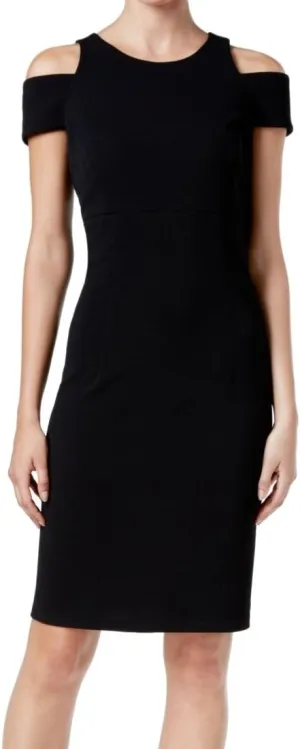 MSK Deep Womens Cold Shoulder Cocktail Sheath Dress