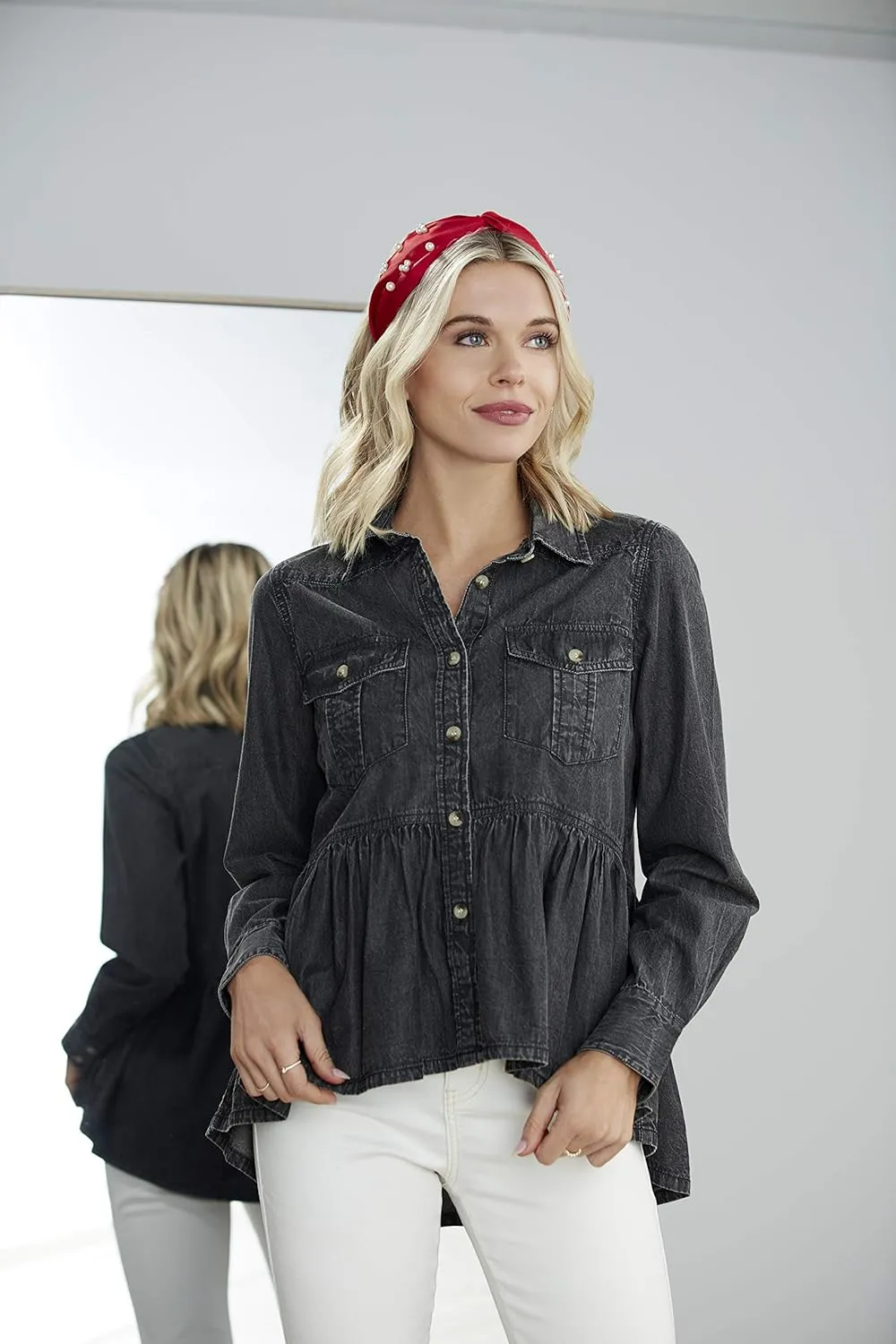 Mud Pie Women's Hayden Peplum Top