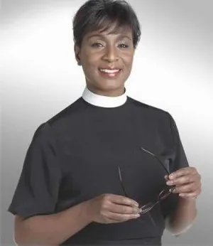 Murphy Robes Clerical Shirt-Women-Short Sleeve Banded Collar-Si