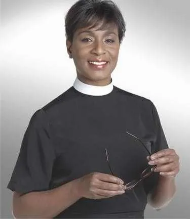 Murphy Robes Clerical Shirt-Women-Short Sleeve Banded Collar-Si