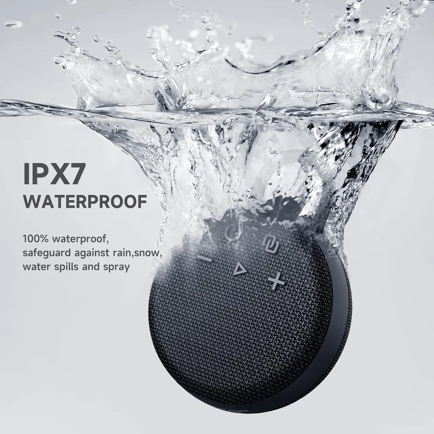 MusiBaby Bluetooth Speaker,Shower Speaker with True Wireless Stereo,Bluetooth 5.2,25H Playtime for Kayak,Beach,Travel,Pool(Black)