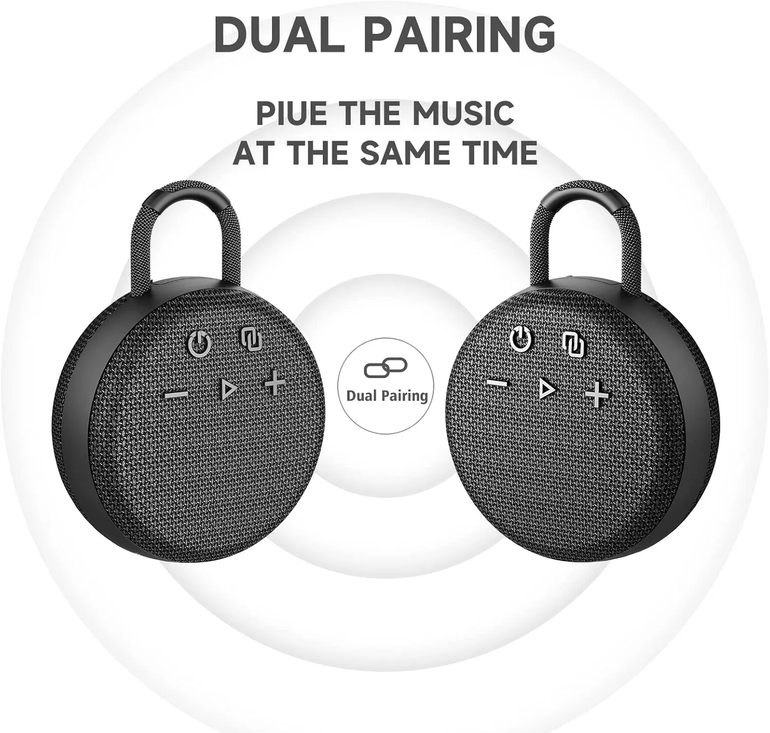 MusiBaby Bluetooth Speaker,Shower Speaker with True Wireless Stereo,Bluetooth 5.2,25H Playtime for Kayak,Beach,Travel,Pool(Black)