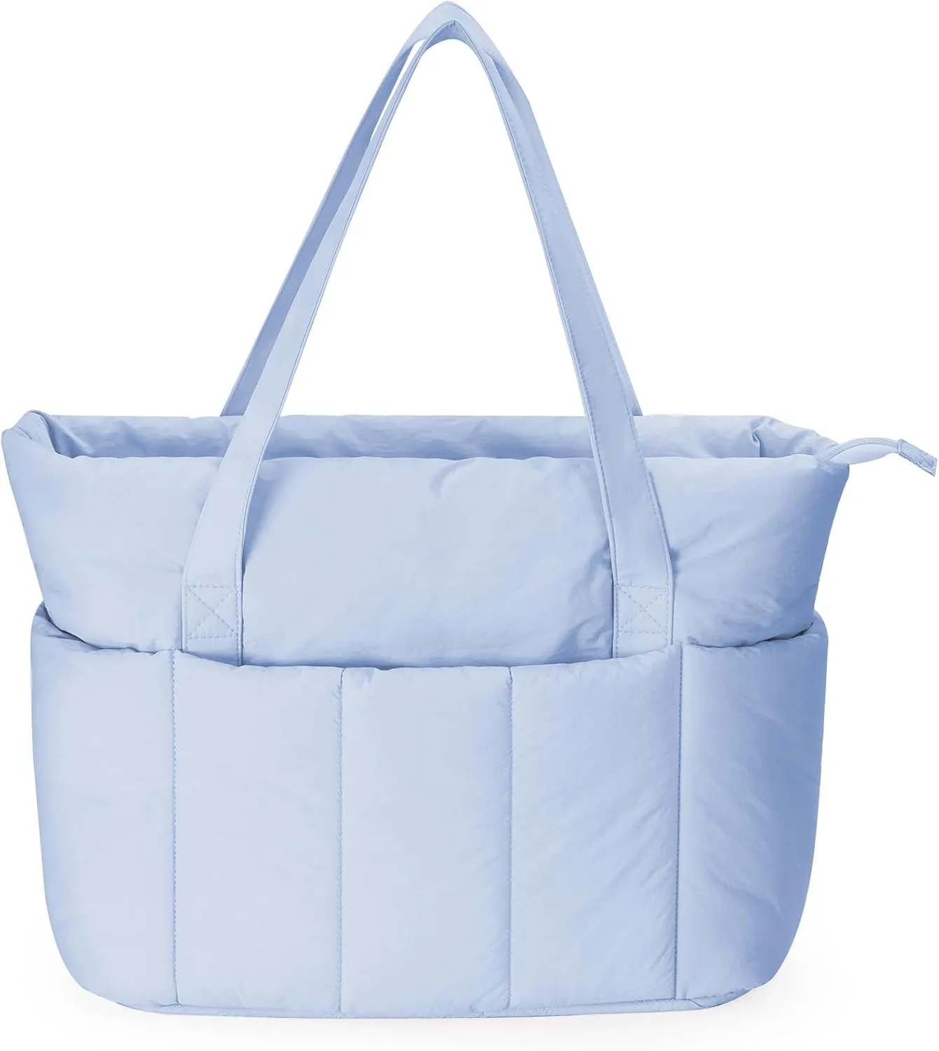Narwey Puffer Travel Tote Bag for Women Work with Laptop Compartment, Quilted Puffy Tote Bags for Carry on, College, Nurse