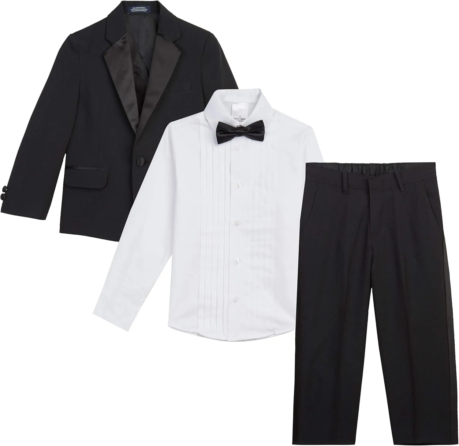 Nautica Boys' 4-Piece Tuxedo Set with Dress Shirt, Bow Tie, Jacket, and Pants