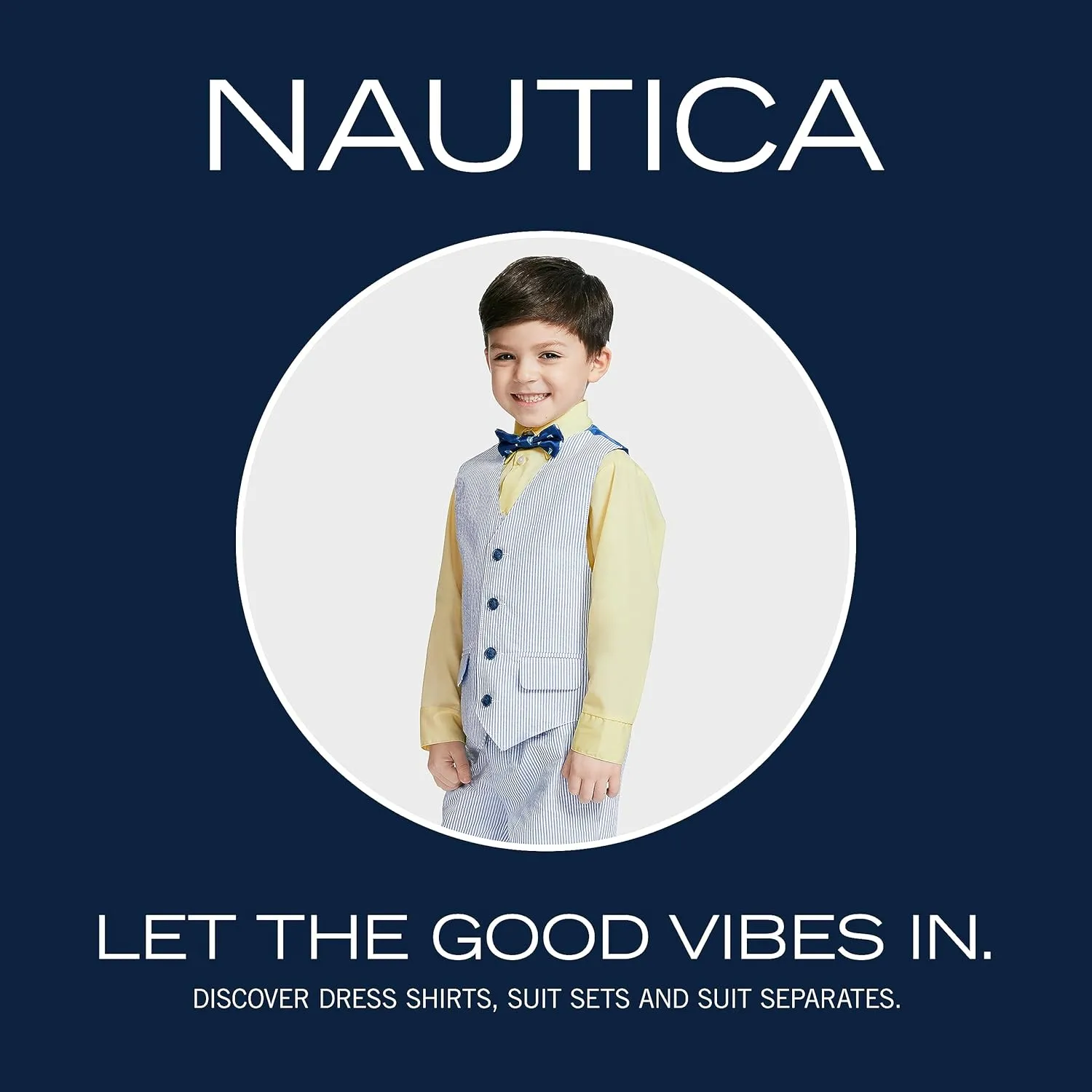 Nautica Boys' 4-Piece Tuxedo Set with Dress Shirt, Bow Tie, Jacket, and Pants