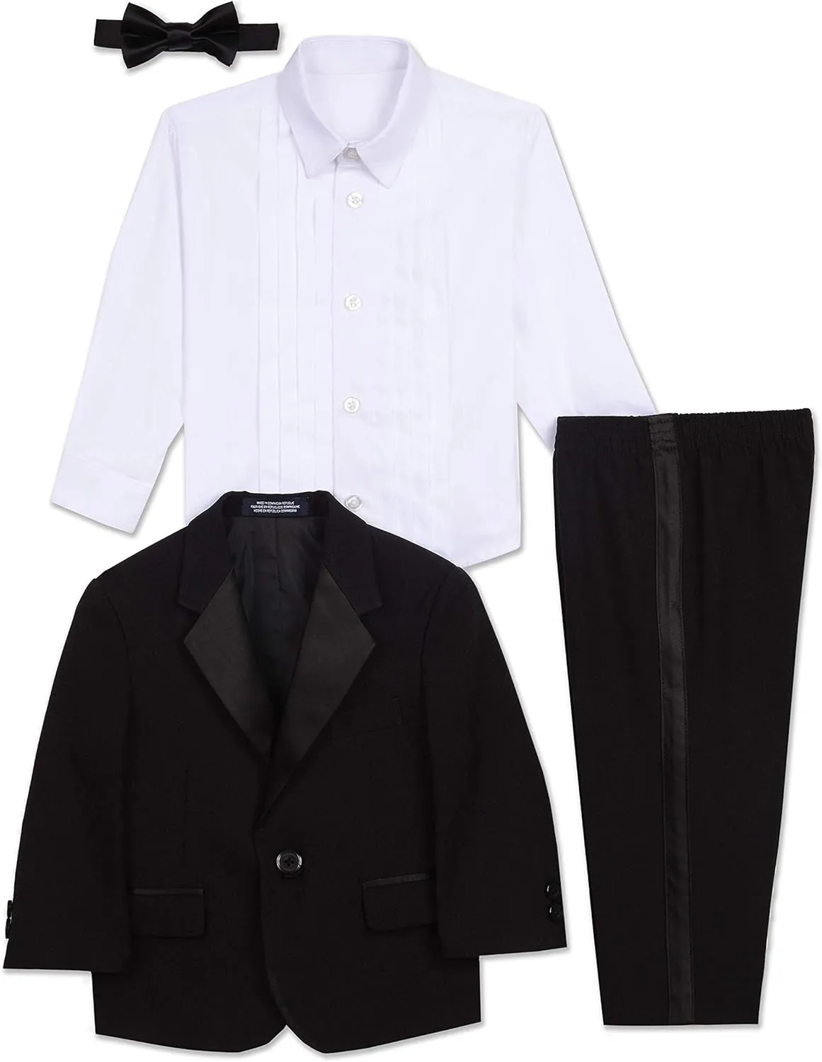 Nautica Boys' 4-Piece Tuxedo Set with Dress Shirt, Bow Tie, Jacket, and Pants